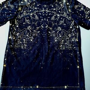 Givenchy Paris constellation Shirt black Stars Astrology Birds Bling Luxury L